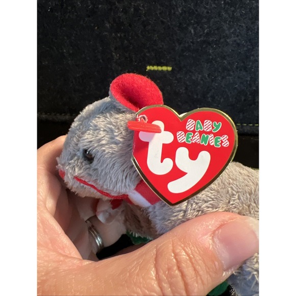 Ty DICKENS The Christmas Mouse 🎄‎ Baby Beanie 3-4" Holiday Ornament New - Picture 5 of 9